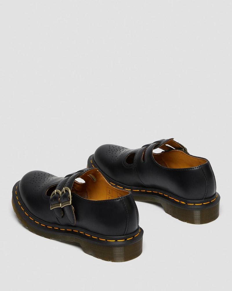 Women's Dr Martens 8065 Smooth Leather Mary Jane Shoes Black | AU 334JPQ